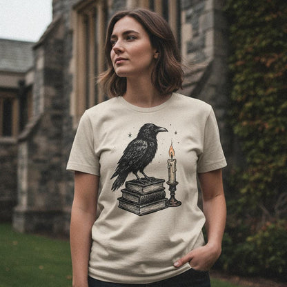 Raven On Books PNG, Vintage Crow Illustration - 300 DPI Design for T-Shirt
