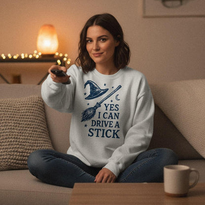 Yes I Can Drive a Stick PNG, Witch Hat Broom Digital Download - 300 DPI