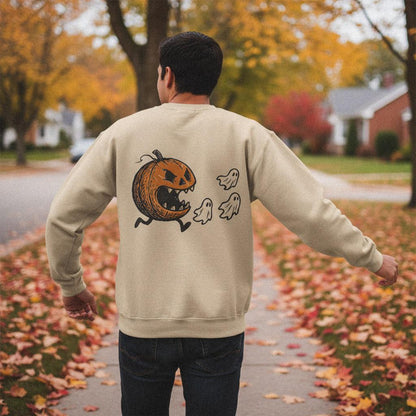 Running Pumpkin PNG Halloween Digital Download, Spooky Ghost Clipart -