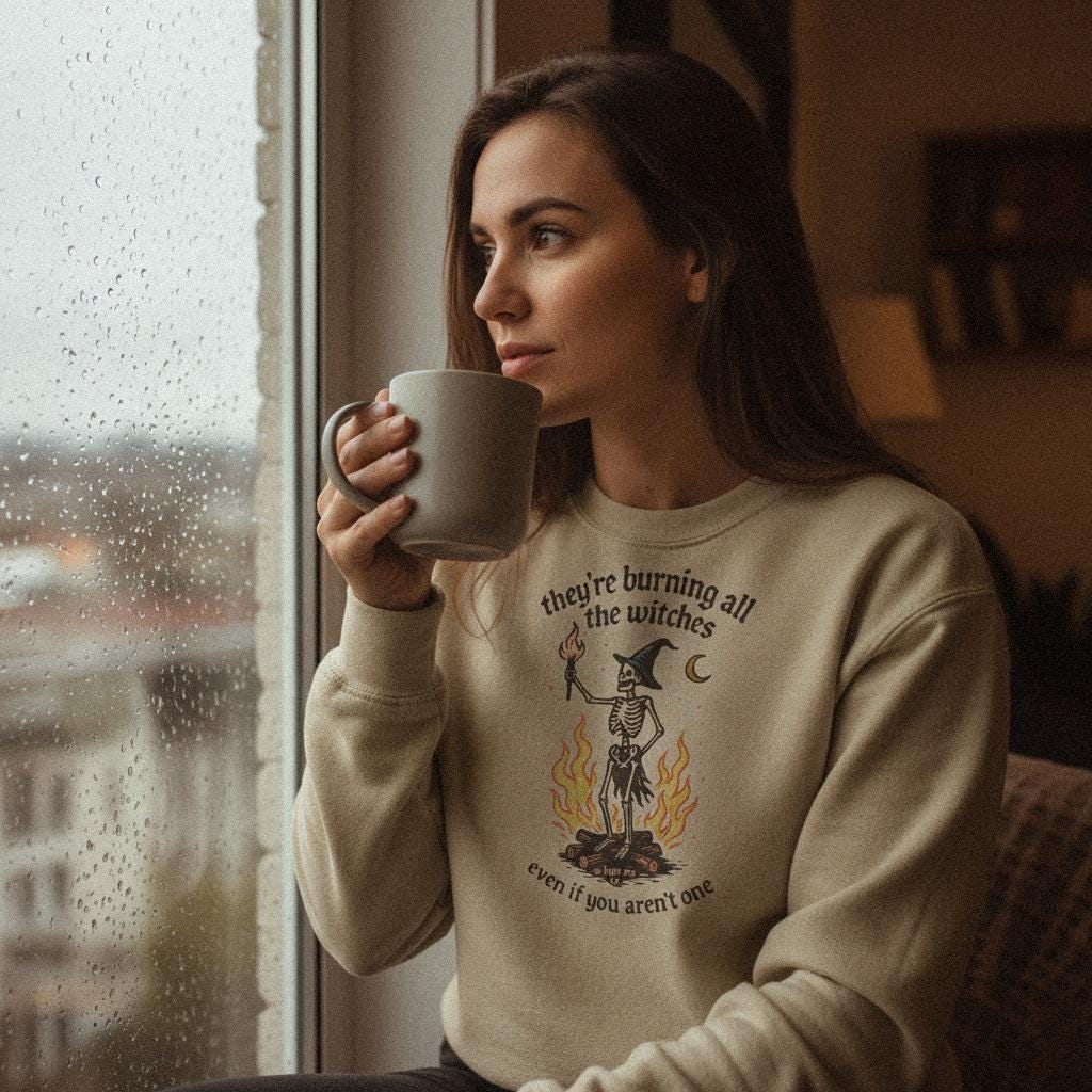 They’re Burning All the Witches PNG, So Light Me Up Quote Skeleton Shirt