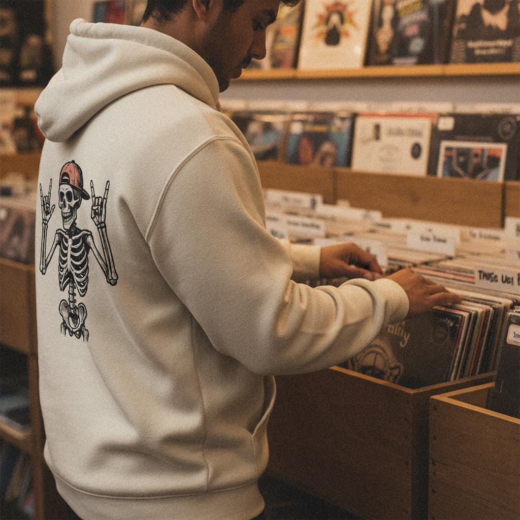 Rock On Skeleton PNG, Digital Download - 300 DPI Design for T-Shirt