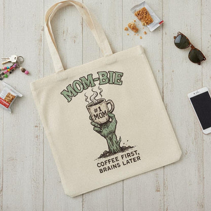 Mom-Bie #1 Mom PNG, Coffee First Brains Later - 300 DPI Design for T-Shirt