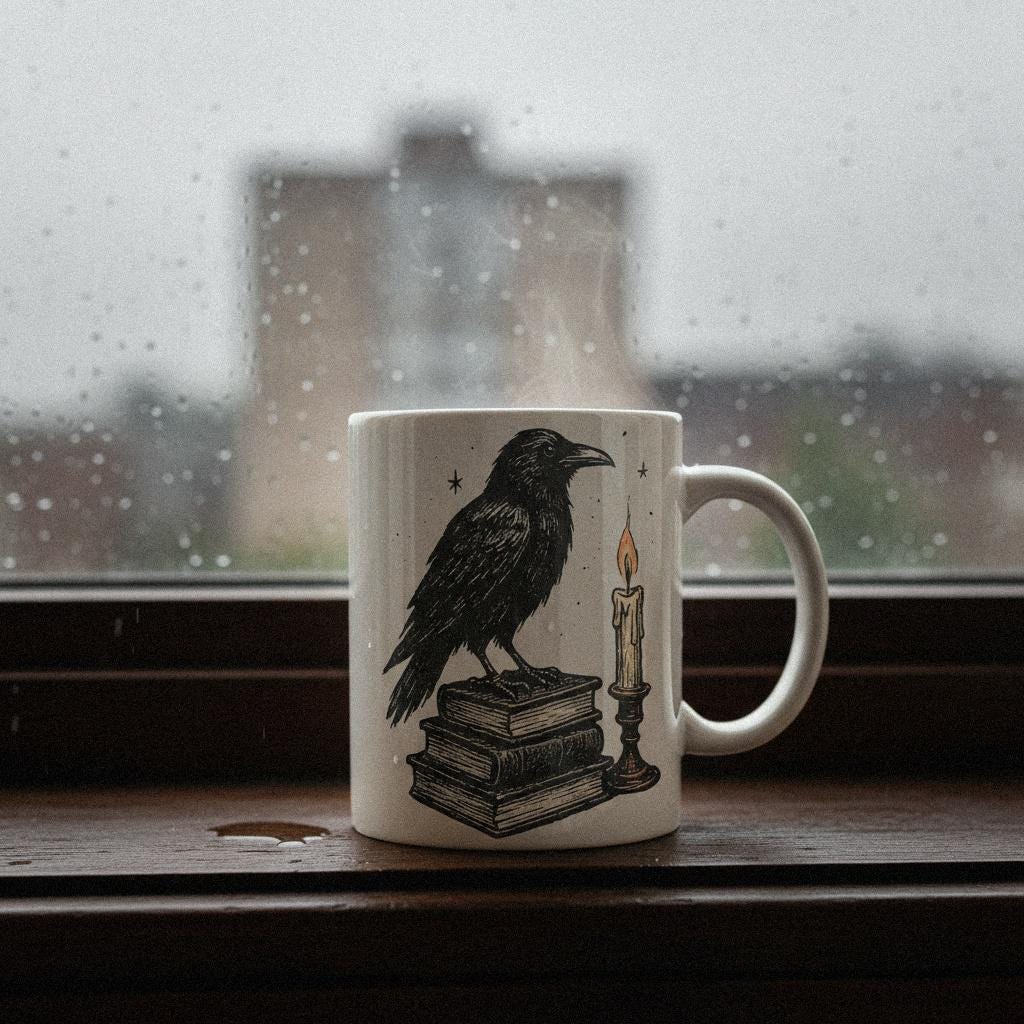 Raven On Books PNG, Vintage Crow Illustration - 300 DPI Design for T-Shirt