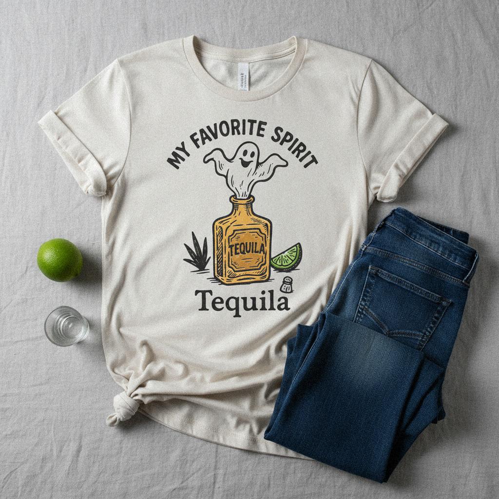 My Favorite Spirit Tequila PNG, Funny Ghost Alcohol Shirt - 300 DPI