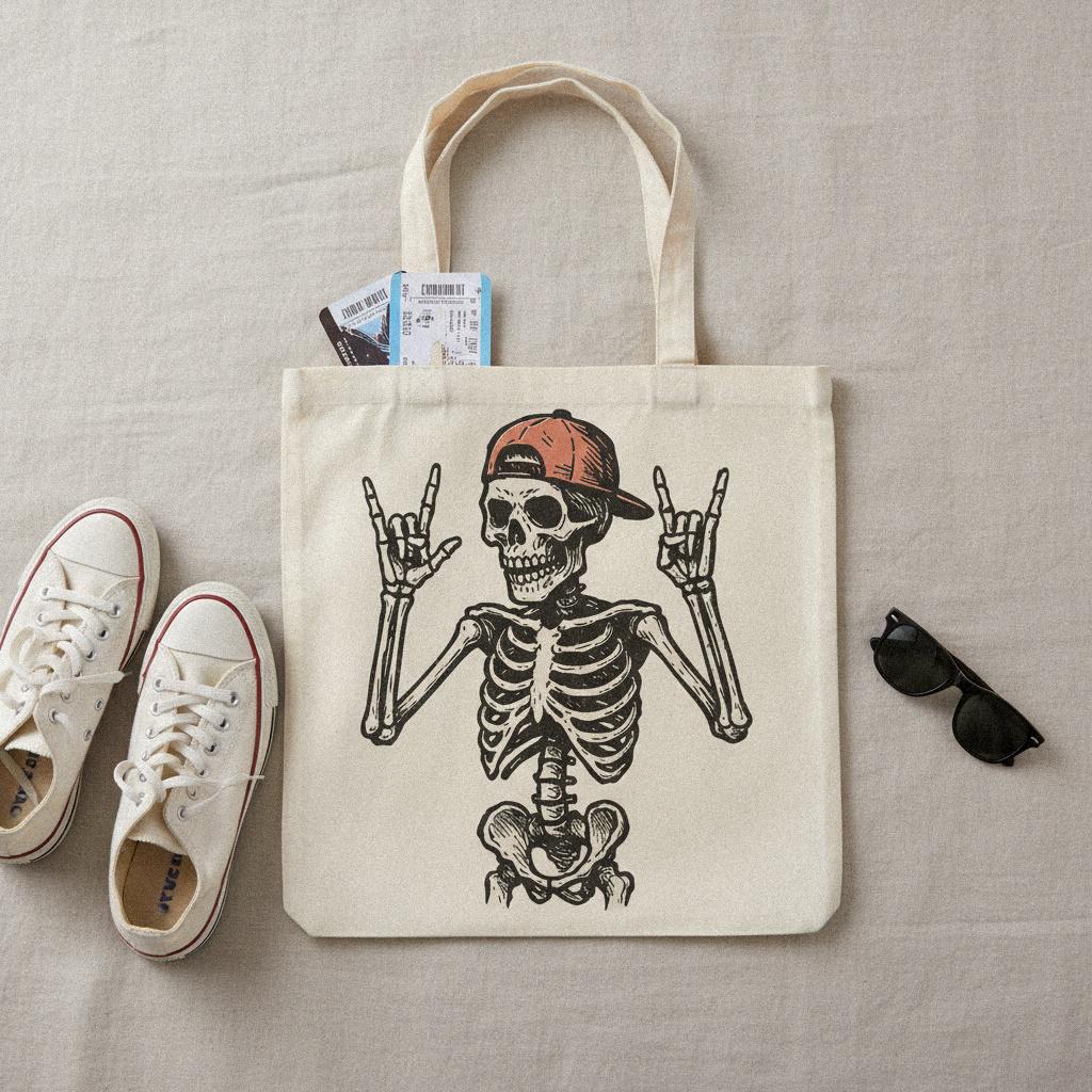 Rock On Skeleton PNG, Digital Download - 300 DPI Design for T-Shirt