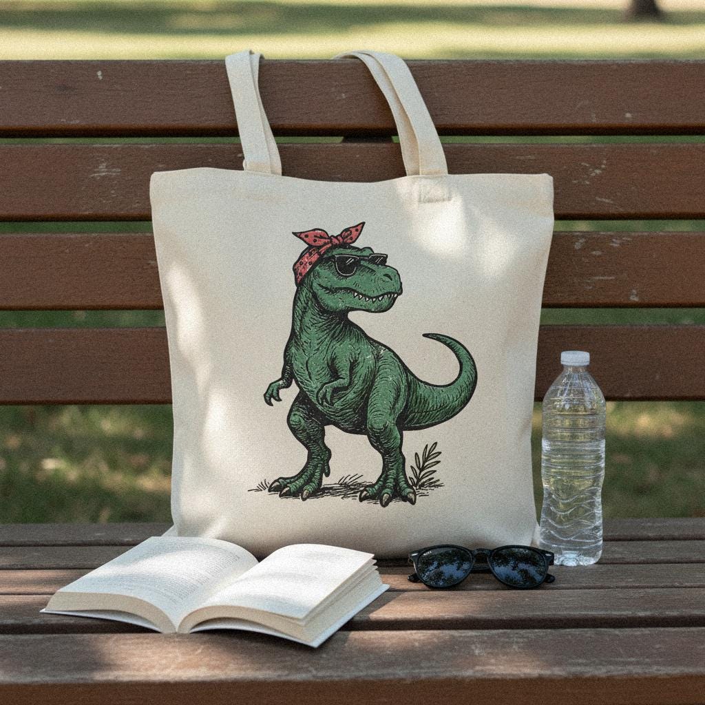 Retro T-Rex PNG, Bandana Dinosaur - 300 DPI Design for T-Shirt