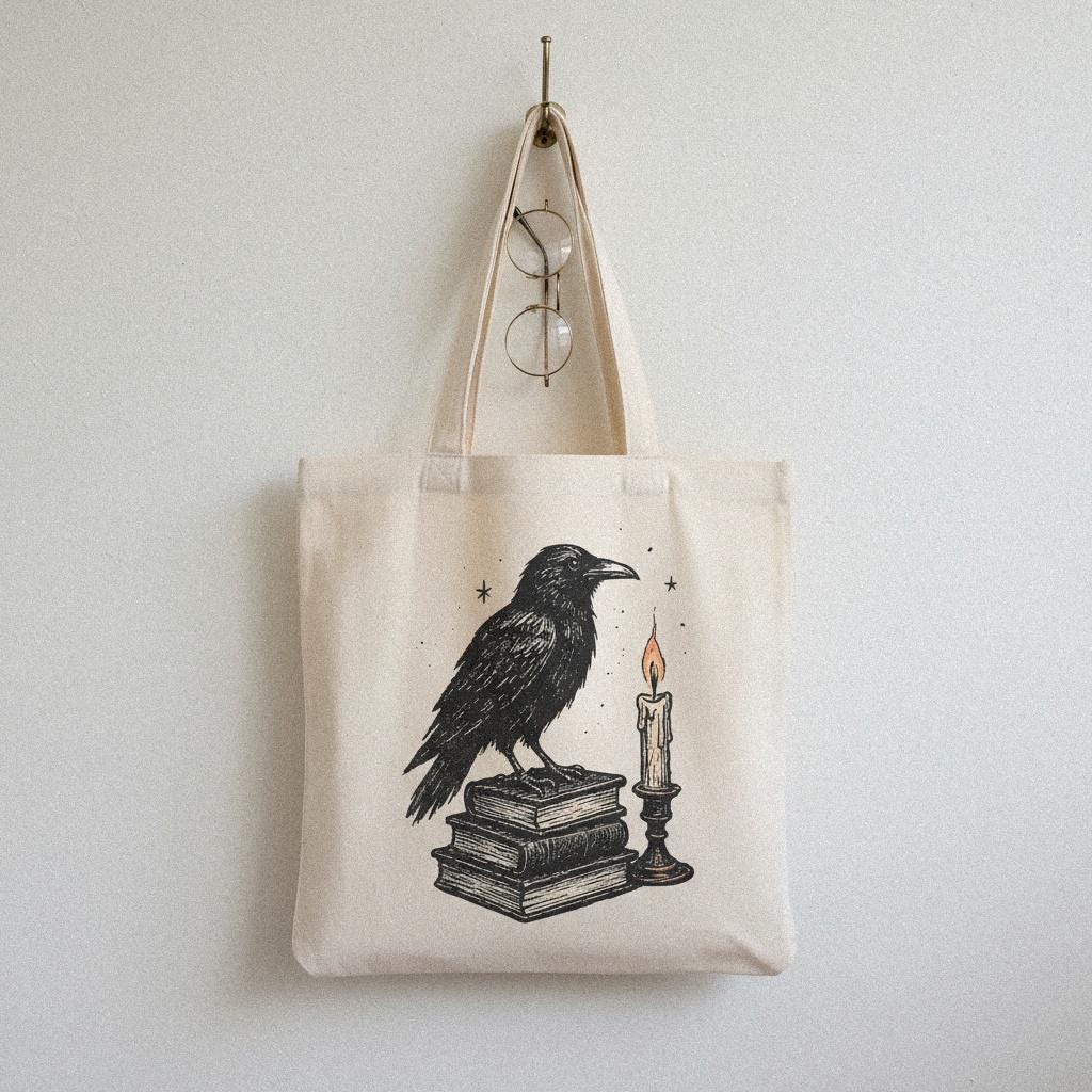 Raven On Books PNG, Vintage Crow Illustration - 300 DPI Design for T-Shirt