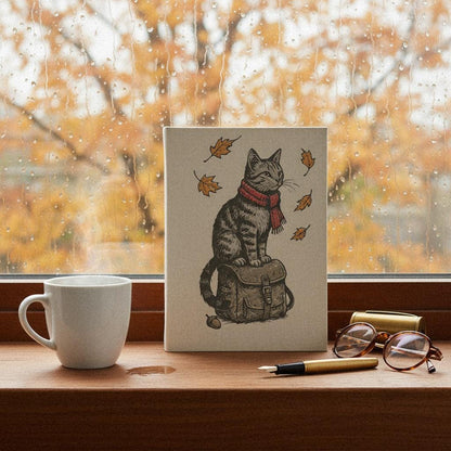 This Is A Digital Download, Autumn Cat PNG With Scarf - 300 DPI Design