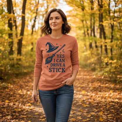Yes I Can Drive a Stick PNG, Witch Hat Broom Digital Download - 300 DPI
