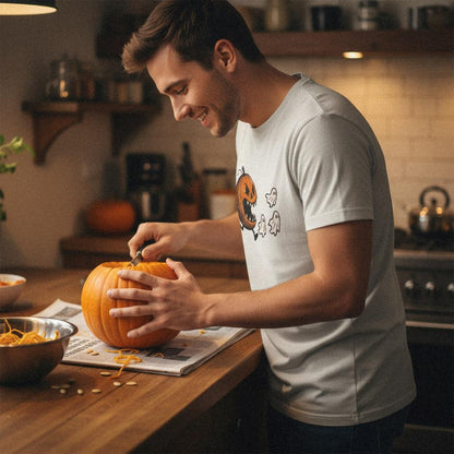 Running Pumpkin PNG Halloween Digital Download, Spooky Ghost Clipart -