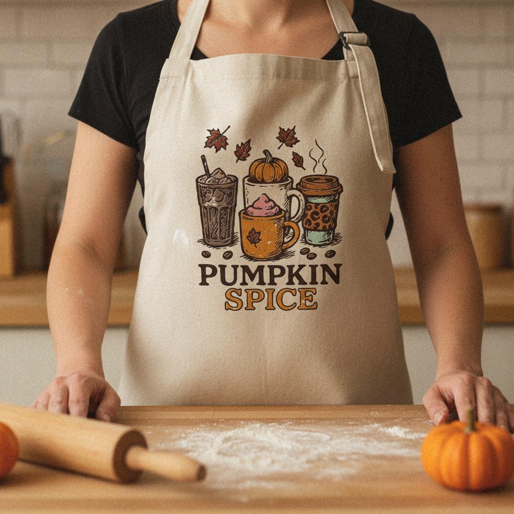 Pumpkin Spice PNG, Fall Coffee Clipart - 300 DPI Design for T-Shirt