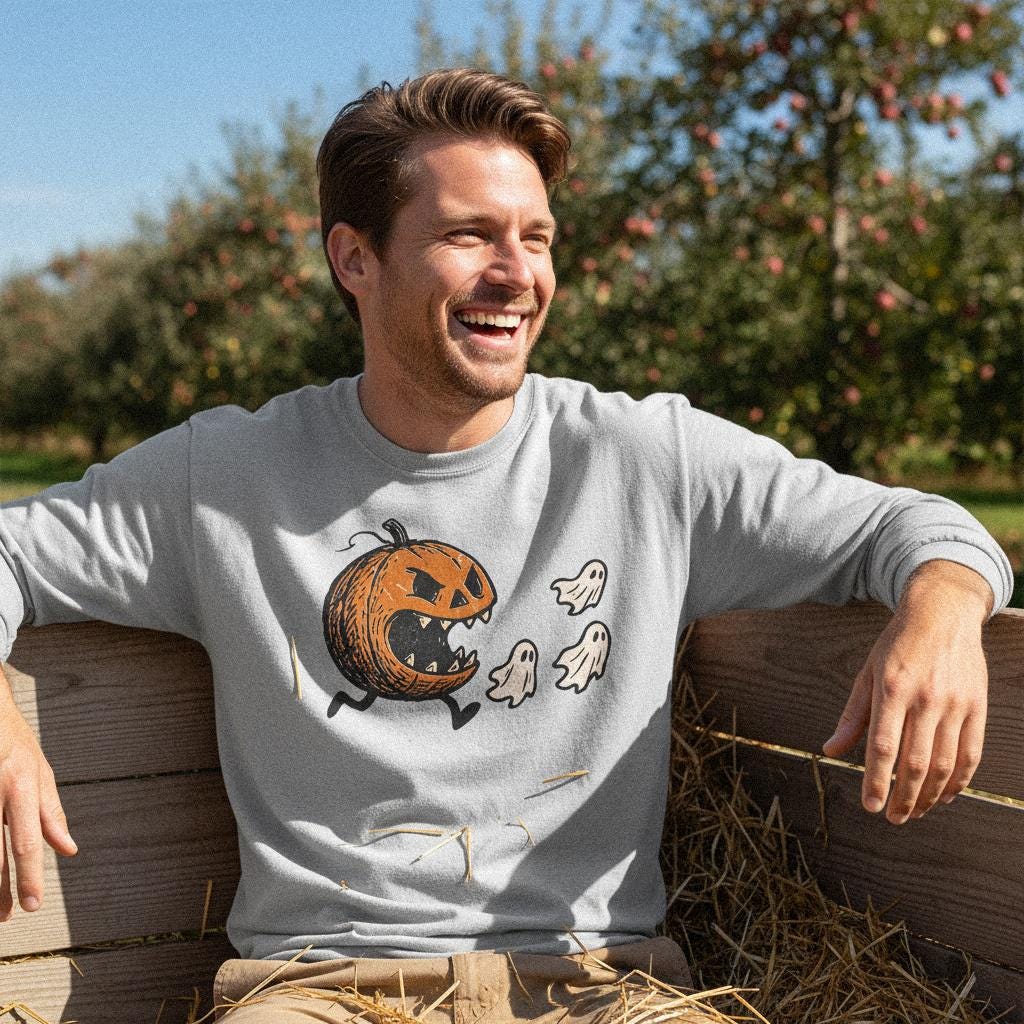 Running Pumpkin PNG Halloween Digital Download, Spooky Ghost Clipart -