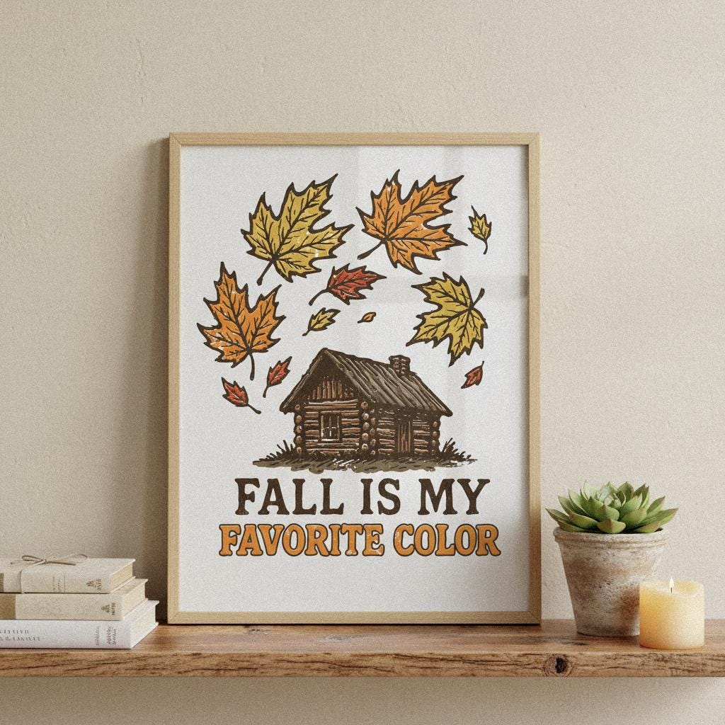 Fall Is My Favorite Color PNG, Autumn Leaves Digital Download - 300 DPI