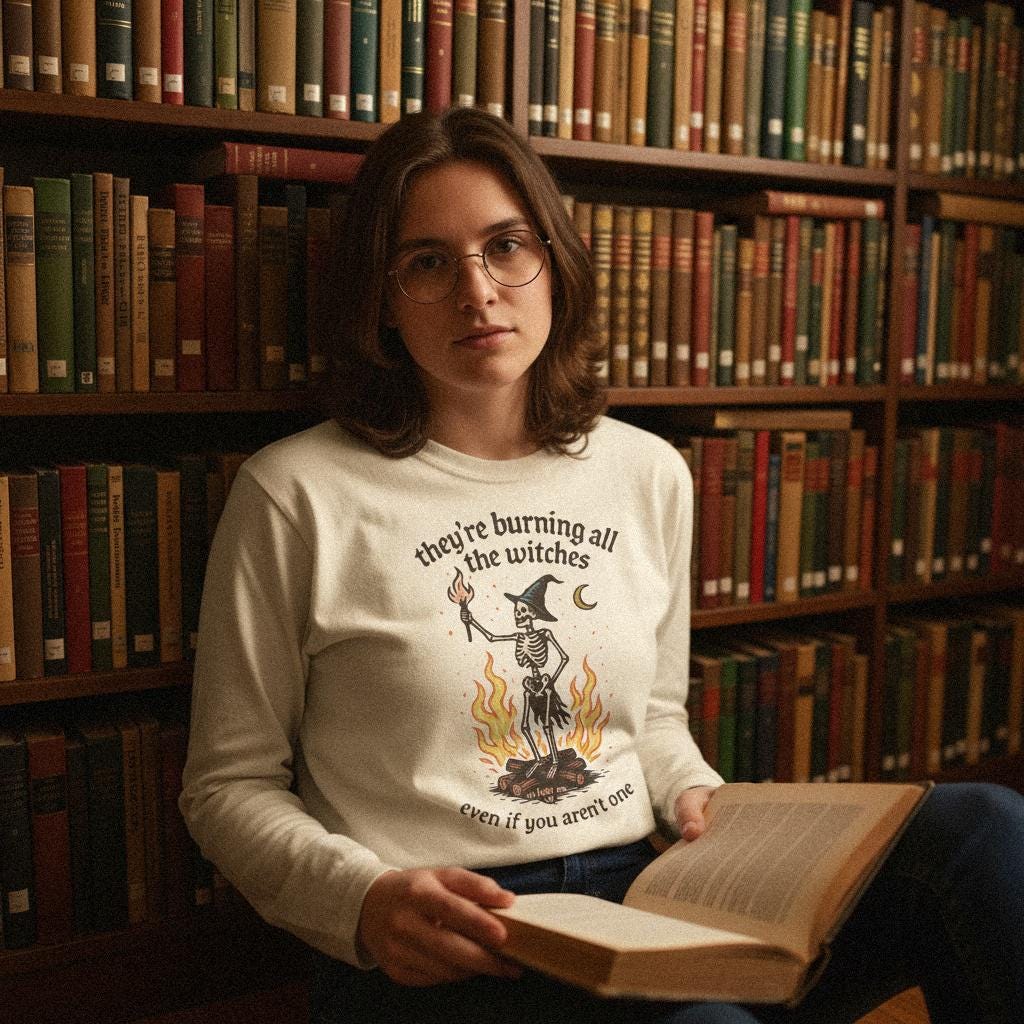 They’re Burning All the Witches PNG, So Light Me Up Quote Skeleton Shirt