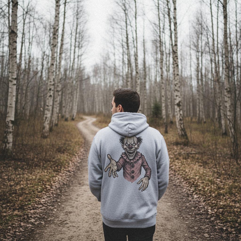 Creepy Clown Digital Download, Scary Horror Art - 300 DPI Design for