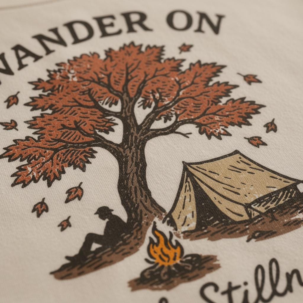 Wander On Seek Stillness PNG, Camping Digital Download - 300 DPI Design