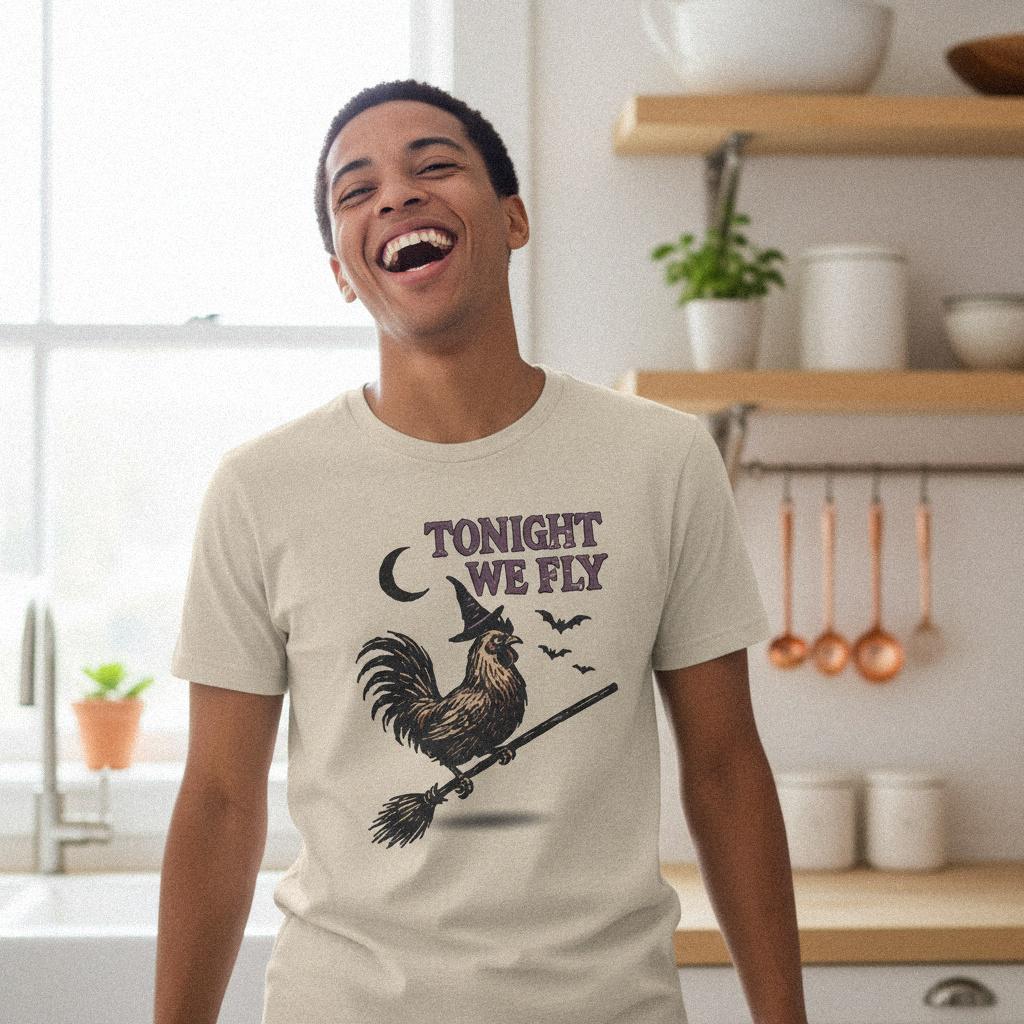 Tonight We Fly PNG, Witch Rooster Art - 300 DPI Design for T-Shirt