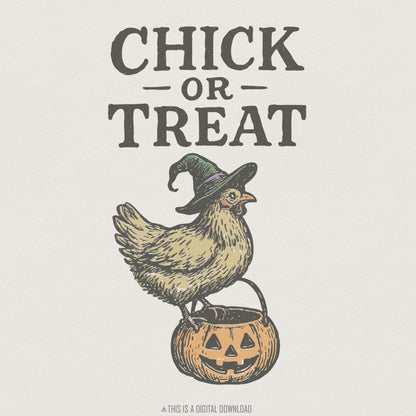 Chick Or Treat PNG, Halloween Chicken Shirt - 300 DPI Design for T-Shirt