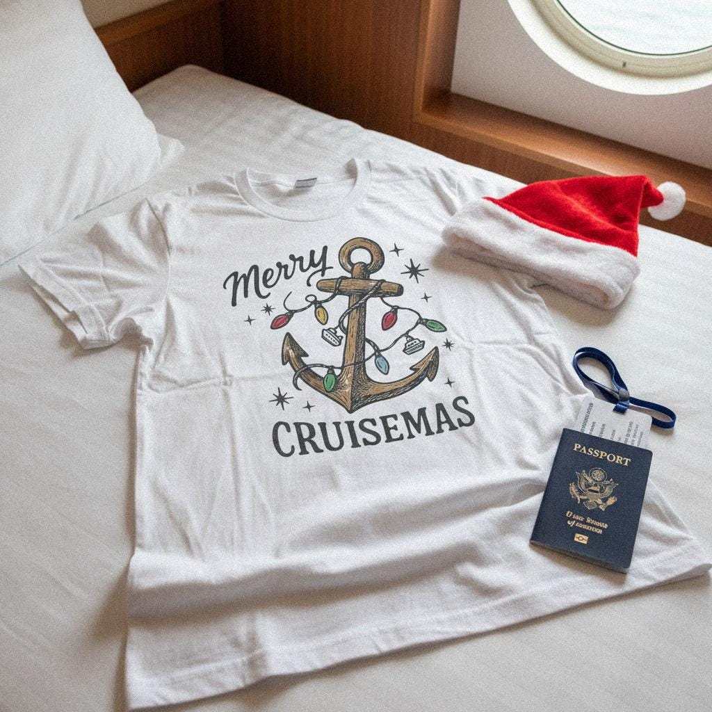 Merry Cruisemas PNG, Nautical Christmas Digital Download - 300 DPI Design
