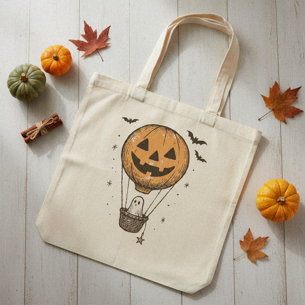 Halloween Pumpkin Balloon PNG, Cute Ghost Digital Download - 300 DPI