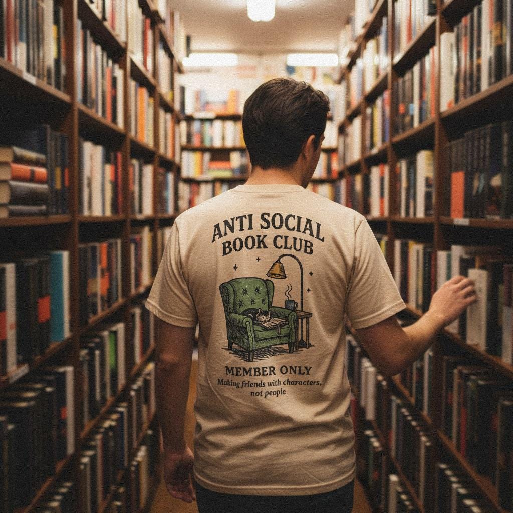 Anti Social Book Club PNG, Member Only Printable - 300 DPI Design for