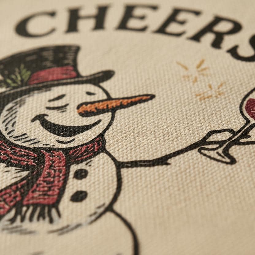 Cheers Snowman PNG, Holiday Wine Lover Design - 300 DPI Design for T-Shirt