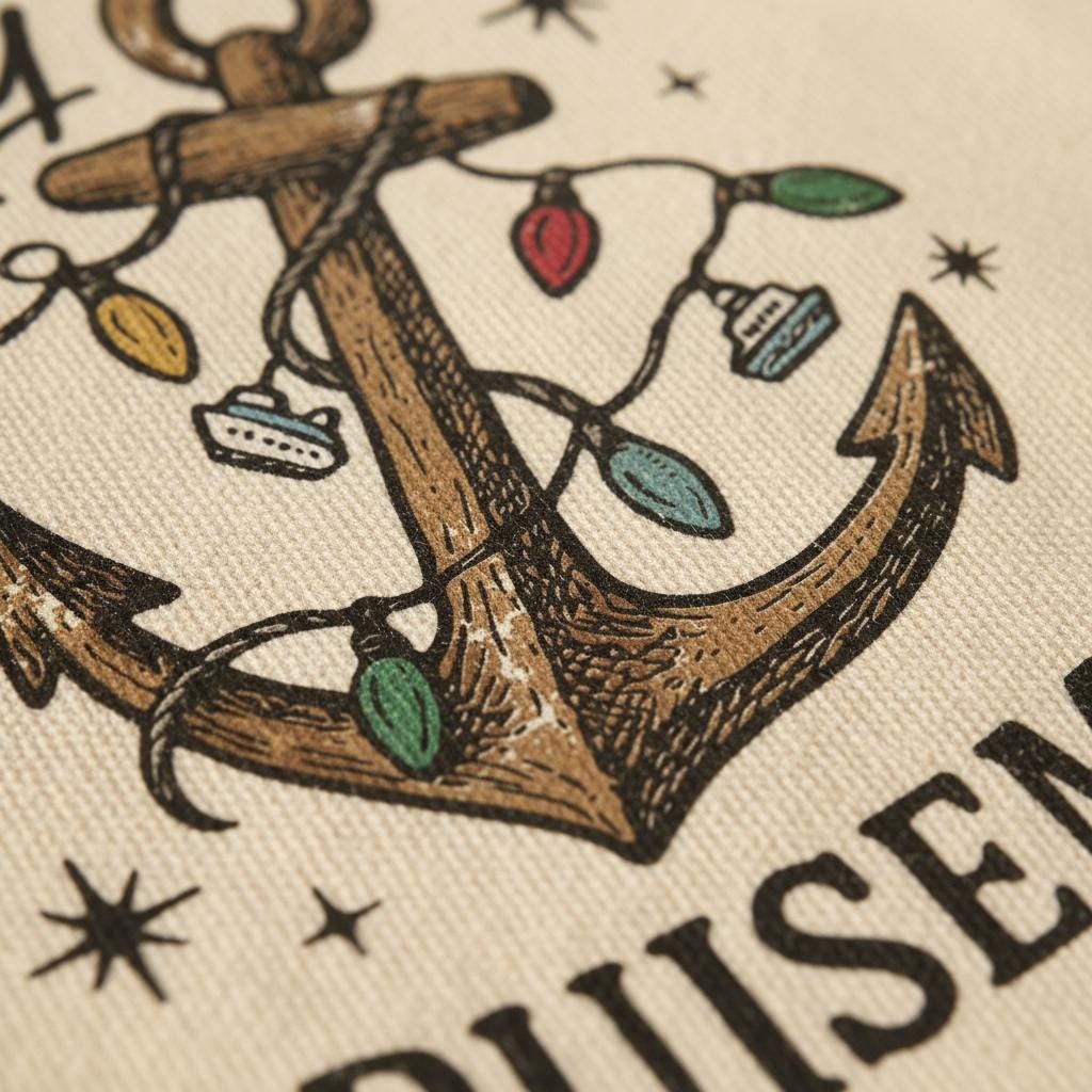 Merry Cruisemas PNG, Nautical Christmas Digital Download - 300 DPI Design