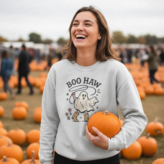 Boo Haw PNG, Ghost Western Cowboy Print - 300 DPI Design for T-Shirt