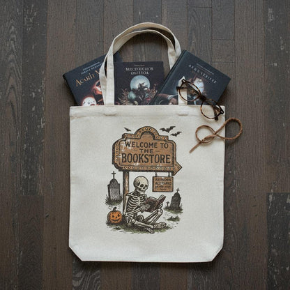 Welcome To The Bookstore PNG, Skeleton Reading Digital Download - 300 DPI