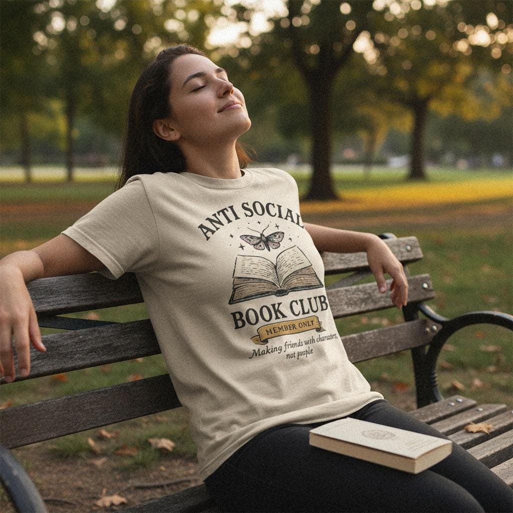 Anti Social Book Club PNG, Book Lover Digital Download - 300 DPI Design