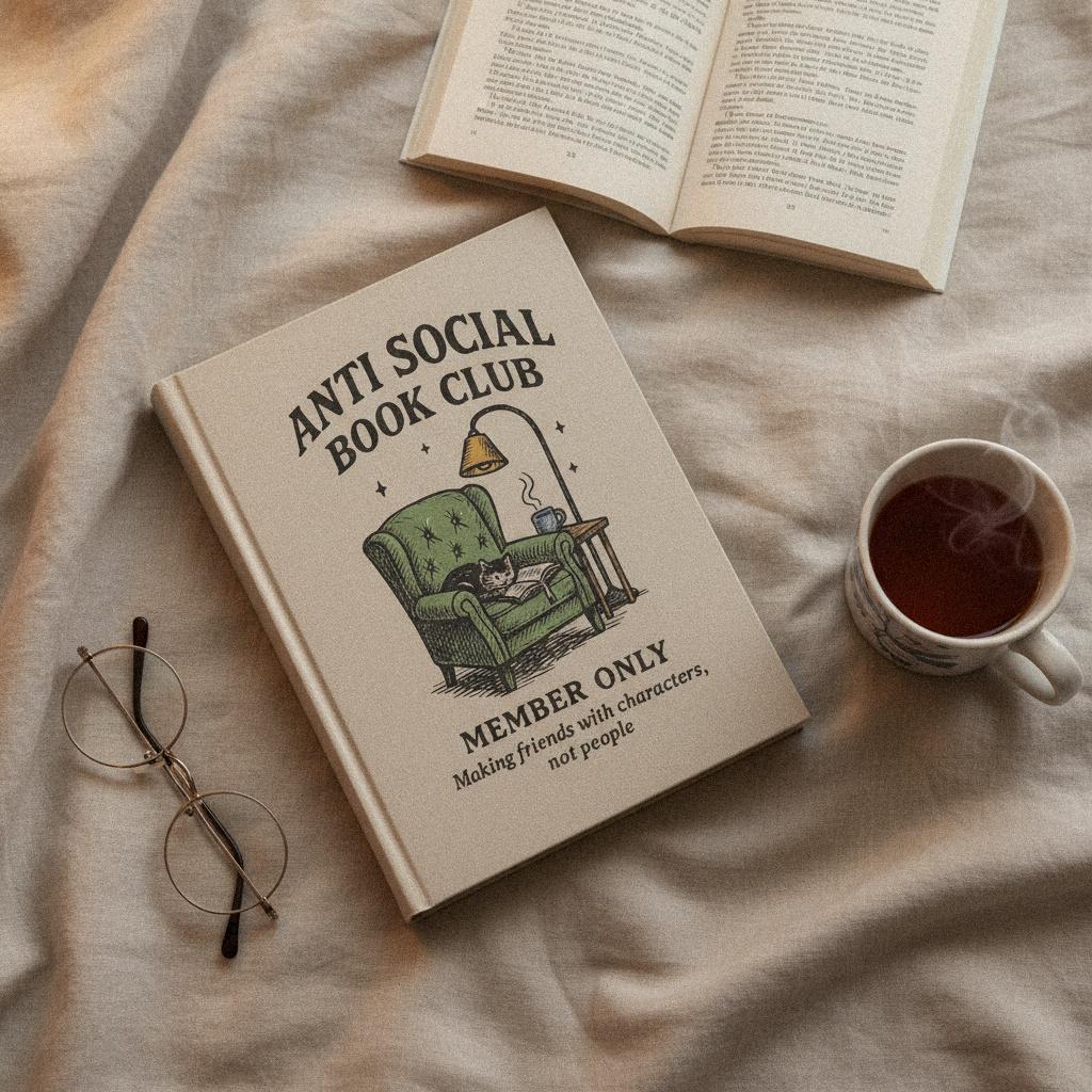 Anti Social Book Club PNG, Member Only Printable - 300 DPI Design for
