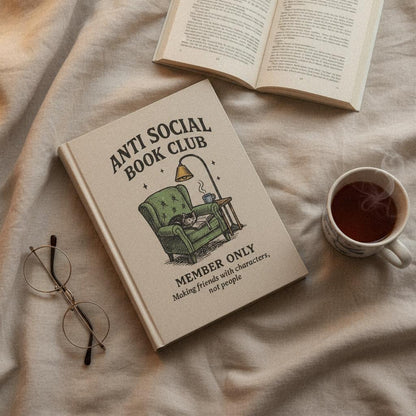 Anti Social Book Club PNG, Member Only Printable - 300 DPI Design for