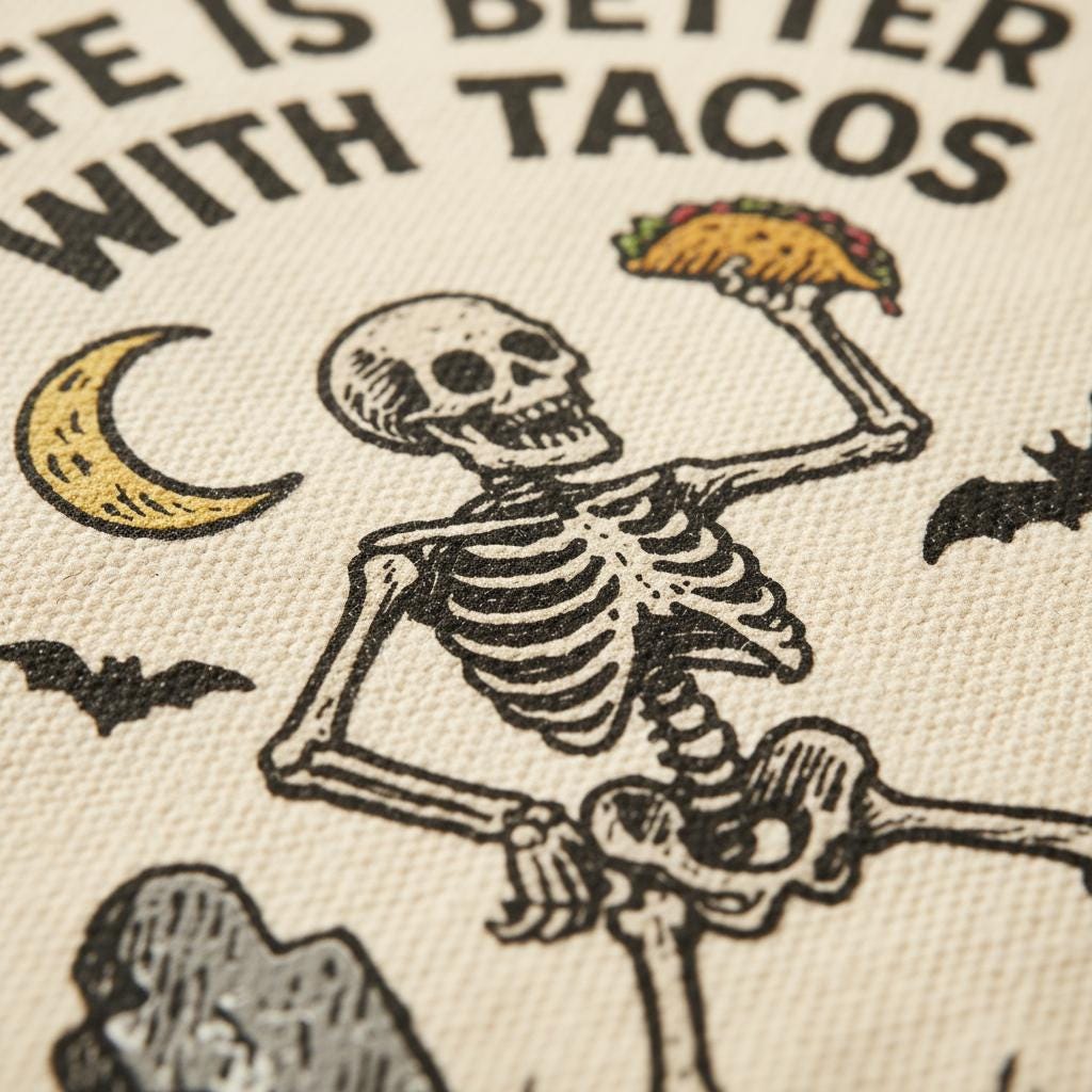 Life Is Better With Tacos PNG, Skeleton Halloween Shirt - 300 DPI Design