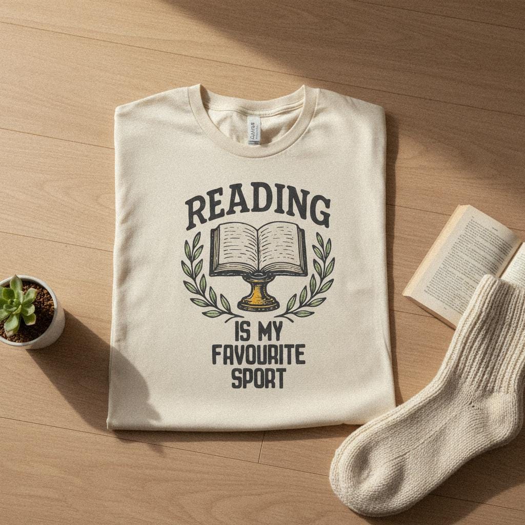 Reading Is My Favourite Sport PNG, Digital Download - 300 DPI Design for