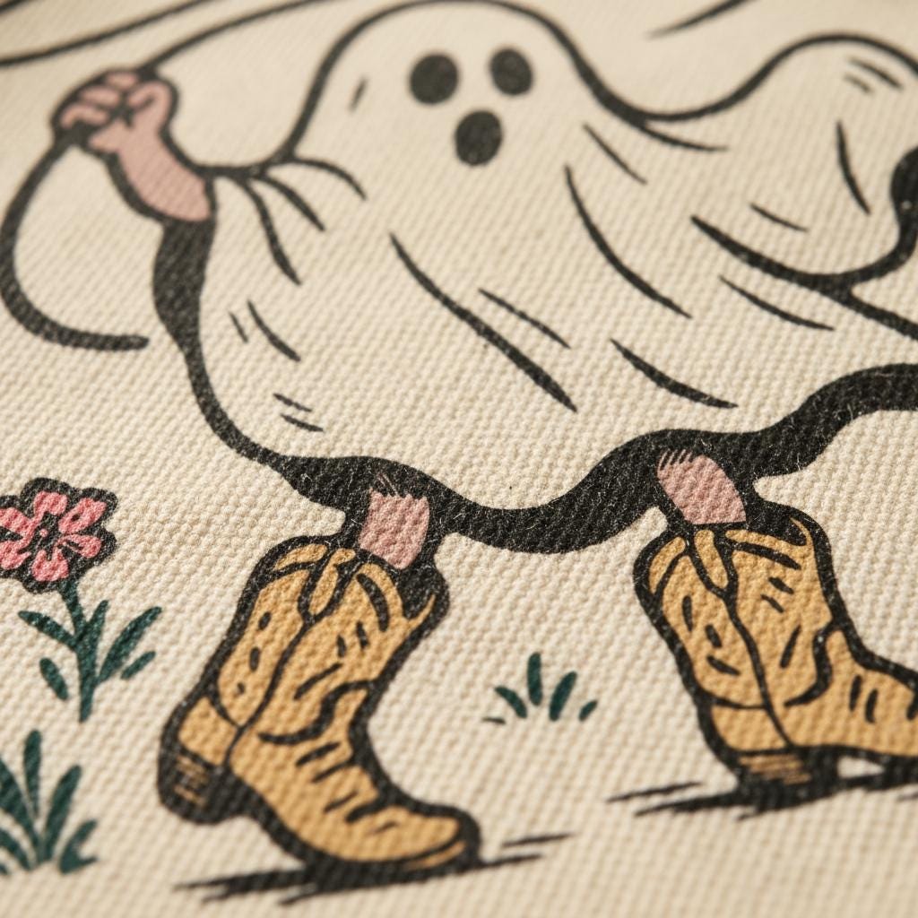 Boo Haw PNG, Ghost Western Cowboy Print - 300 DPI Design for T-Shirt