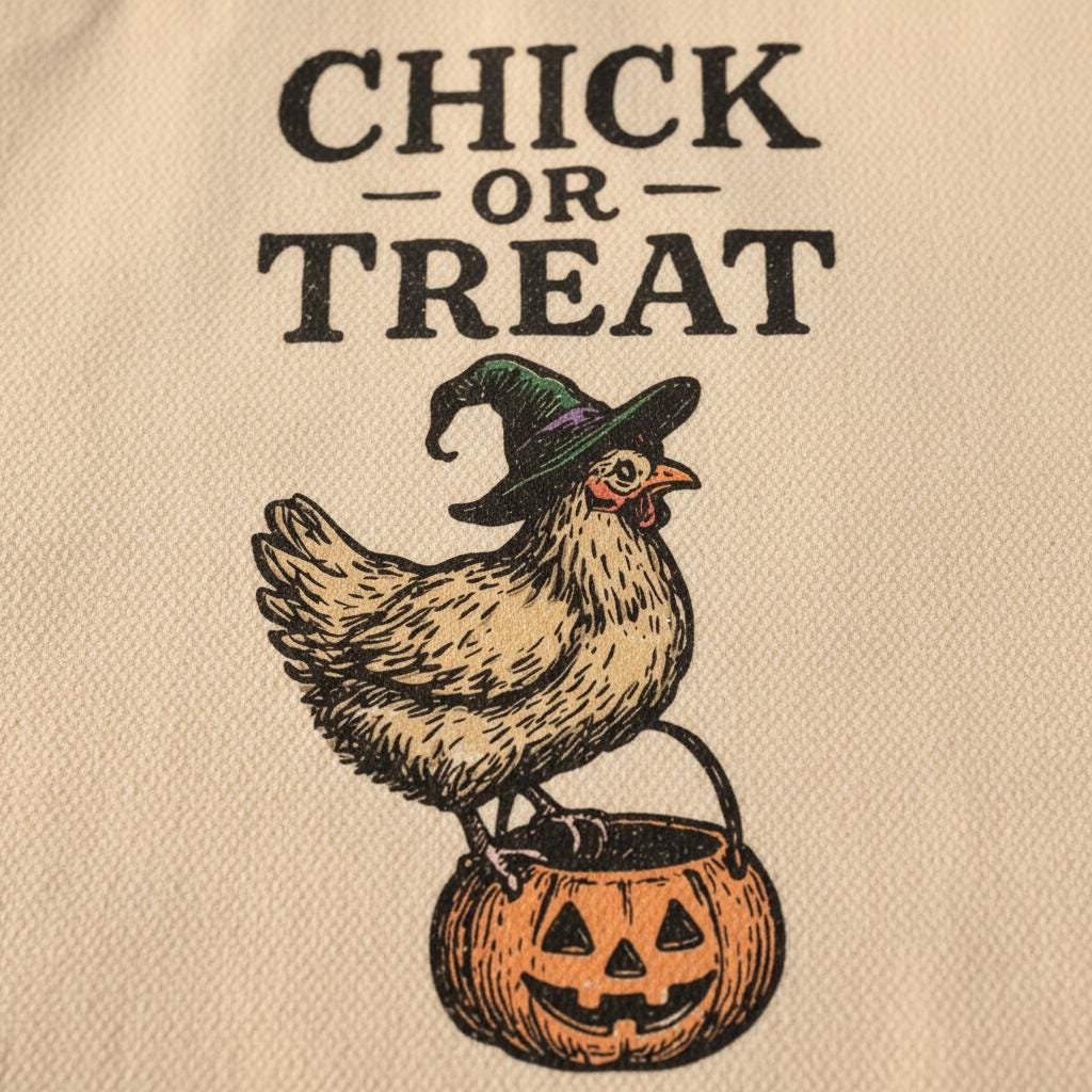 Chick Or Treat PNG, Halloween Chicken Shirt - 300 DPI Design for T-Shirt