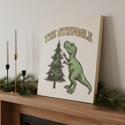 The Struggle PNG, Funny Dinosaur Christmas Shirt - 300 DPI Design for