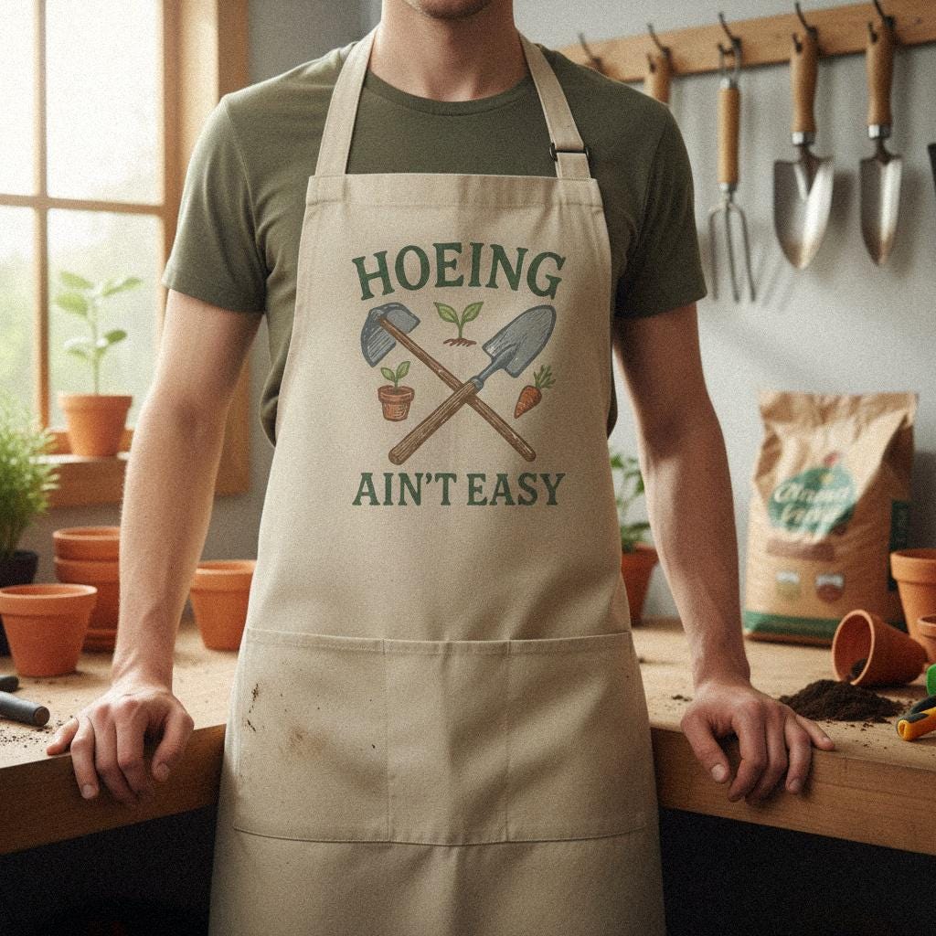 Hoeing Ain’t Easy PNG, Funny Gardener Shirt - 300 DPI Design for T-Shirt