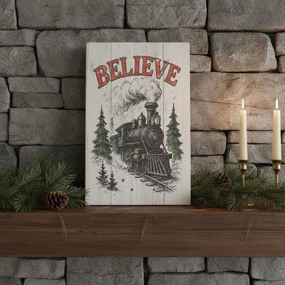 Believe PNG, Vintage Steam Train Clipart - 300 DPI Design for T-Shirt