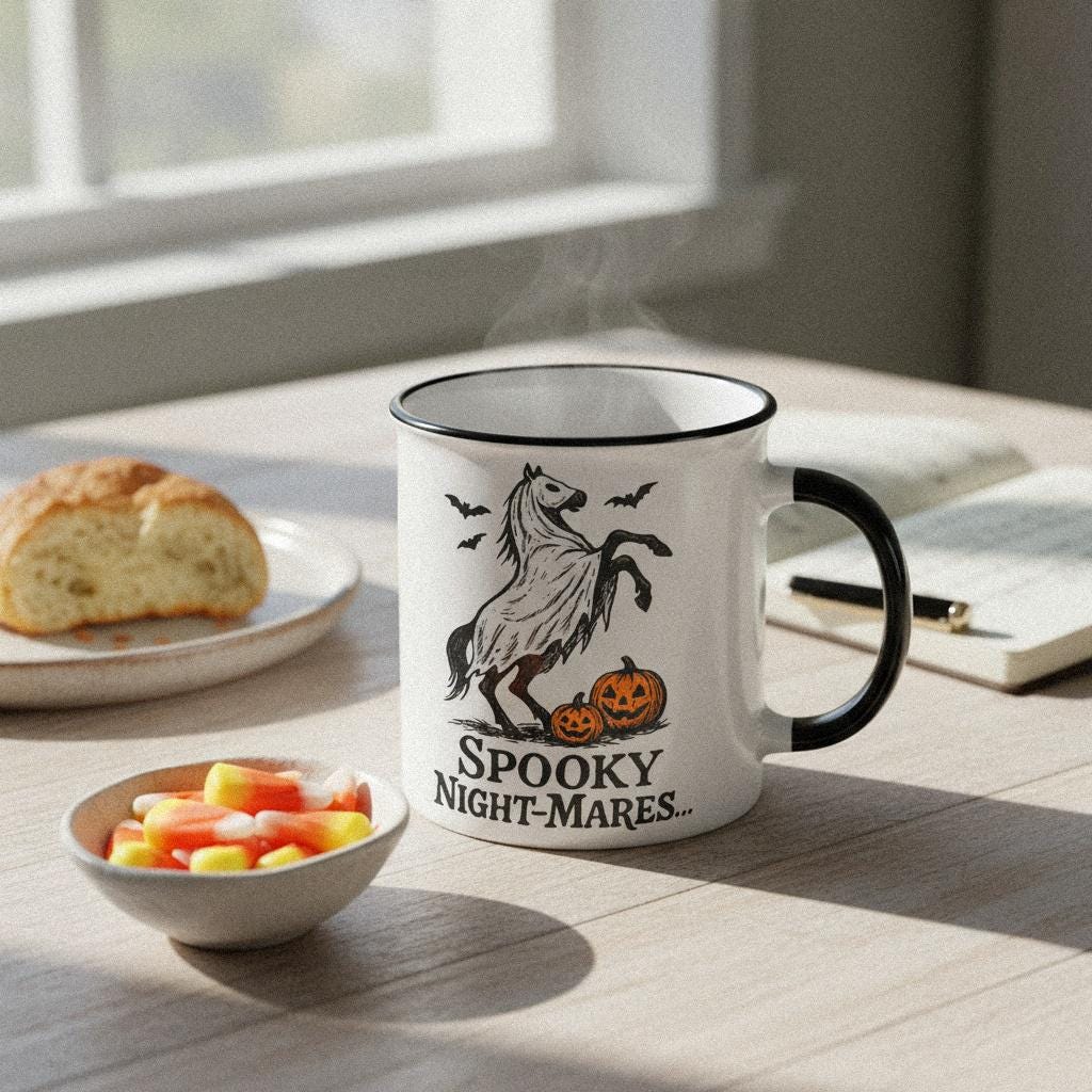 Spooky Night-Mares PNG, Halloween Ghost Horse PNG - 300 DPI Design for