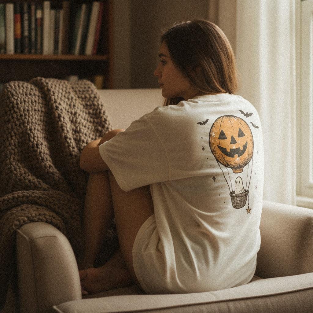 Halloween Pumpkin Balloon PNG, Cute Ghost Digital Download - 300 DPI