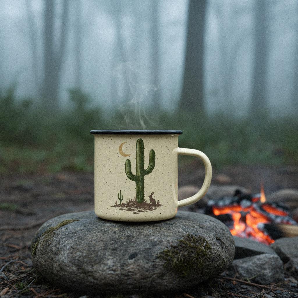 Cactus Moon PNG, Desert Rabbit Digital Print - 300 DPI Design for T-Shirt