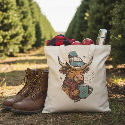 Highland Cow PNG, Cozy Winter Animal Art - 300 DPI Design for T-Shirt