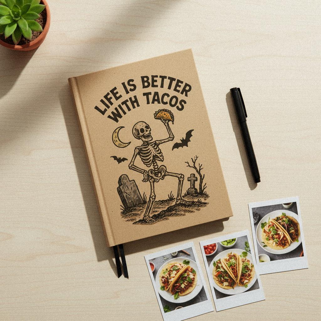 Life Is Better With Tacos PNG, Skeleton Halloween Shirt - 300 DPI Design