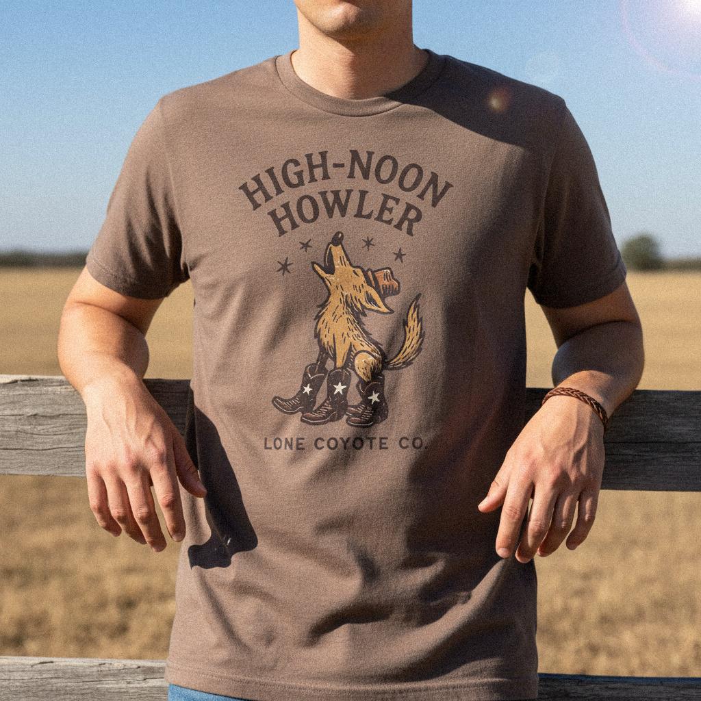 High-Noon Howler PNG, Lone Coyote Co Digital Download - 300 DPI Design