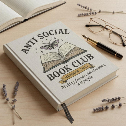 Anti Social Book Club PNG, Book Lover Digital Download - 300 DPI Design