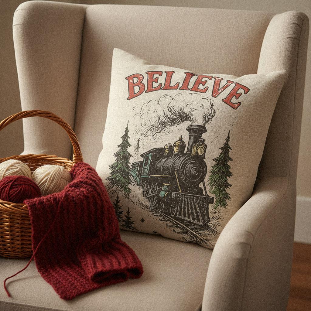 Believe PNG, Vintage Steam Train Clipart - 300 DPI Design for T-Shirt