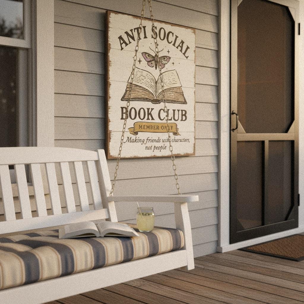 Anti Social Book Club PNG, Book Lover Digital Download - 300 DPI Design