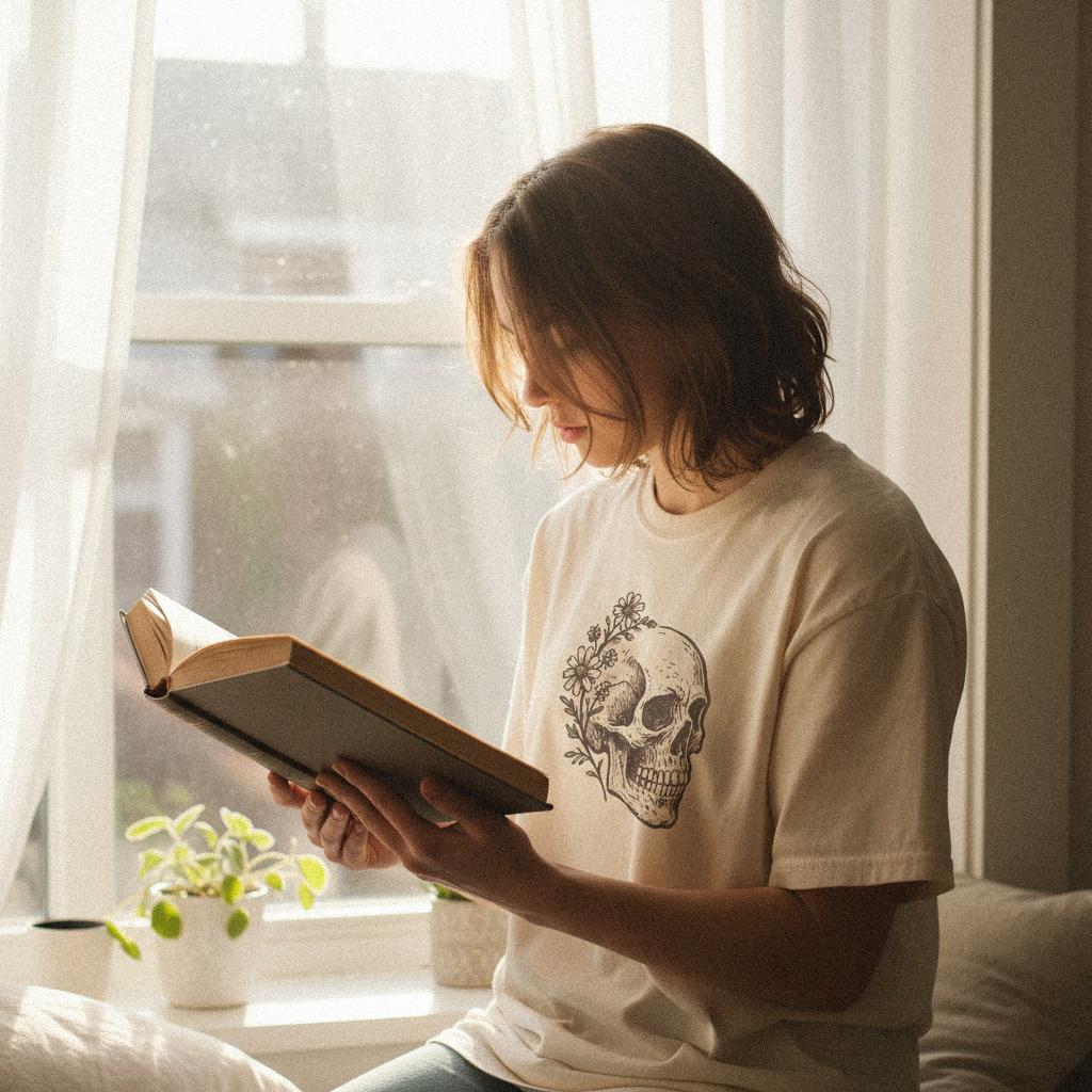 Floral Skull PNG, Digital Download Printable - 300 DPI Design for T-Shirt