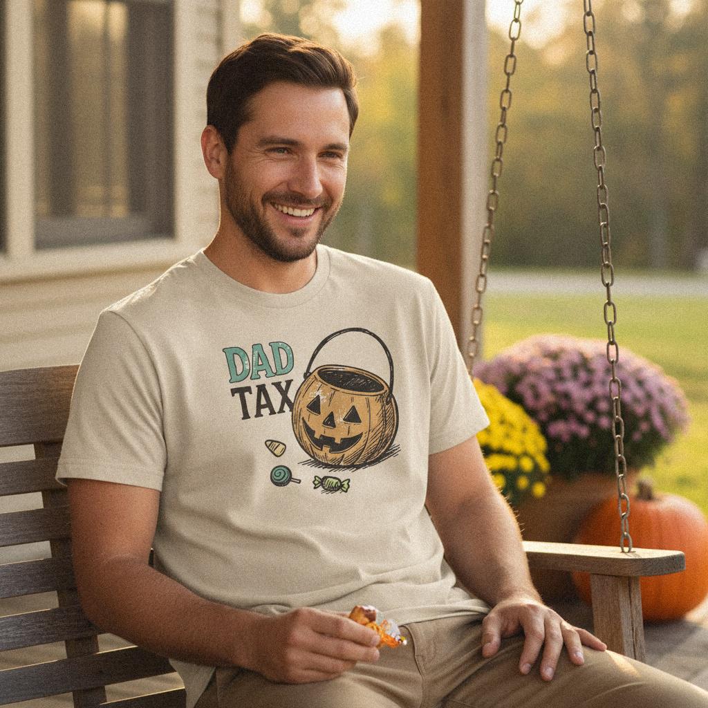 Dad Tax PNG, Funny Halloween Candy Bucket Shirt - 300 DPI Design for
